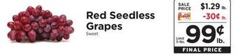 ShopRite Red seedless grapes offer