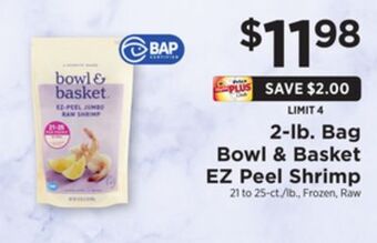 ShopRite 2-lb. bag ez peel shrimp offer
