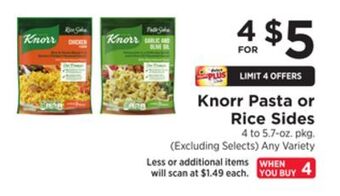 ShopRite Pasta or rice sides offer