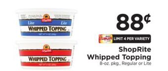 ShopRite Whipped topping offer