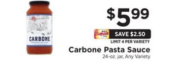 ShopRite Pasta sauce offer