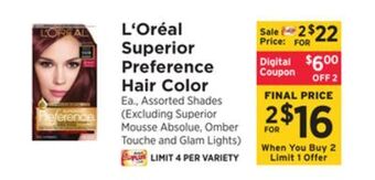 ShopRite Superior preference hair color offer