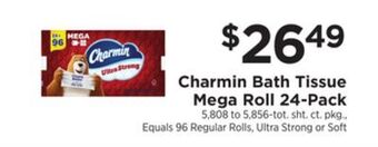 ShopRite Bath tissue mega roll 24-pack offer