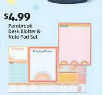 Aldi Pembrook Desk Blotter & Note Pad Set offer