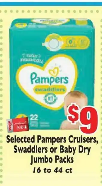 Weis Markets Slected Pampers Cruisers, Swaddlers Or Baby Dry Jumbo Packs offer