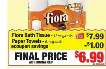Weis Markets Fiora Paper Towels offer