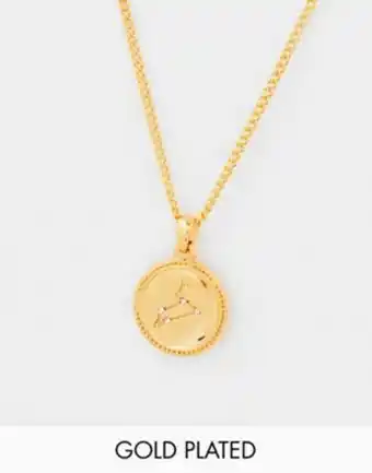 ASOS Asos design 14k gold plated necklace with reversible zodiac leo pendant offer