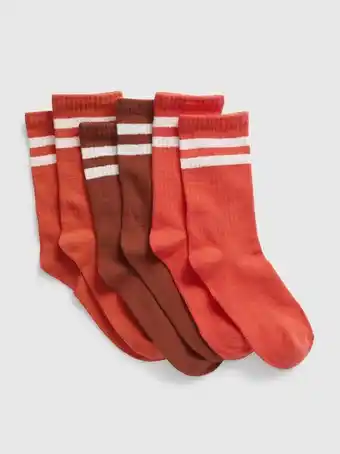 Gap Kids organic cotton stripe crew socks (3-pack) offer