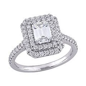Kohl's Stella grace 10k white gold 1 5/8 carat t.w. lab-created moissanite halo engagement ring offer