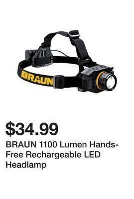 Harbor Freight Tools 1100 lumen hands-free rechargeable led headlamp offer
