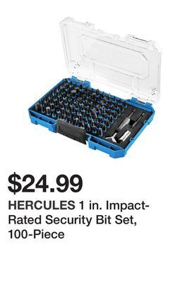Harbor Freight Tools 1 in. impact-rated security bit set, 100-piece offer