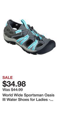 Cabela's World wide sportsman oasis iii water shoes for ladies - grey/turquoise offer