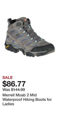 Cabela's Merrell moab 2 mid waterproof hiking boots for ladies offer