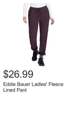 Costco Eddie bauer ladies' fleece lined pant offer