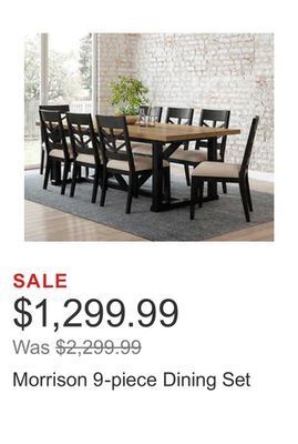 Costco Morrison 9-piece dining set offer