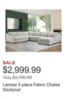 Costco Larissa 4-piece fabric chaise sectional offer