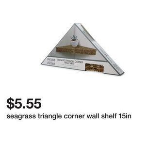 Five Below Seagrass triangle corner wall shelf 15in offer