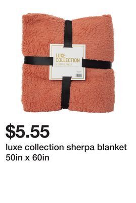 Five Below Luxe collection sherpa blanket 50in x 60in offer