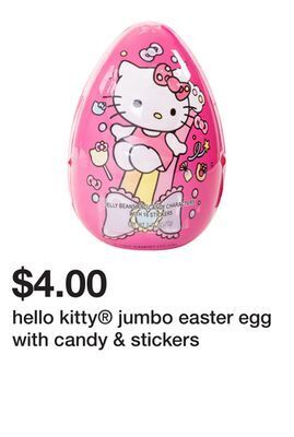 Five Below Hello kitty® jumbo easter egg with candy & stickers offer