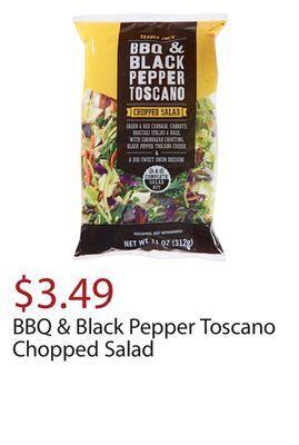 Trader Joe's Bbq & black pepper toscano chopped salad offer