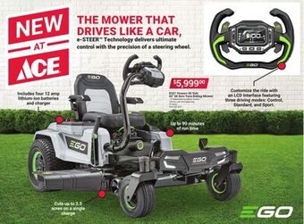 Ace Hardware Ego® power + 56 volt 42 z6 zero turn riding mower offer
