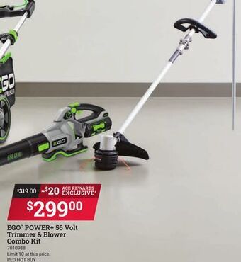 Ace Hardware Ego™ power + 56 volt trimmer & blower combo kit offer