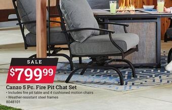 Ace Hardware Canzo 5 pc. fire pit chat set offer