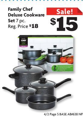 Family Dollar Family chef deluxe cookware set offer