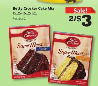 Family Dollar Betty crocker cake mix offer