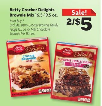 Family Dollar Betty crocker delights brownie mix offer