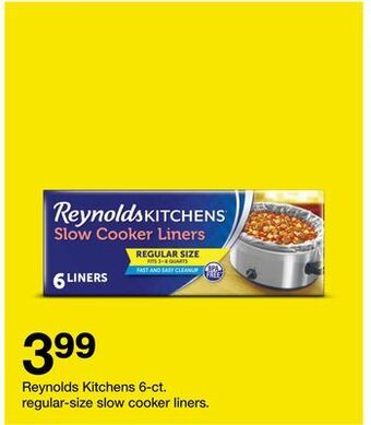 Target Reynolds kitchens 6-ct. regular-size slow cooker liners offer
