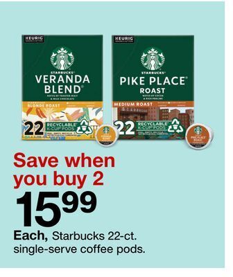 Target Starbucks 22-ct. single-serve coffee pods offer