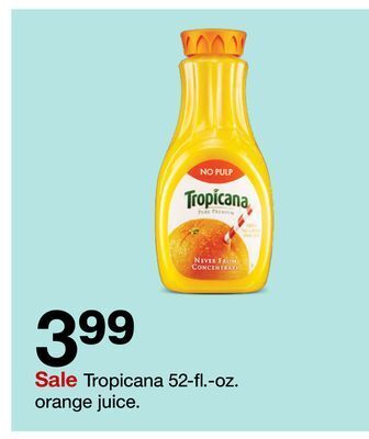 Target Tropicana 52-fl.-oz. orange juice. offer