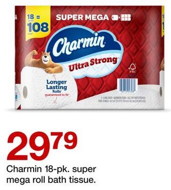 Target Charmin 18-pk. super mega roll bath tissue offer