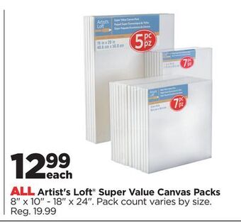 Michaels All artist's loft® super value canvas packs offer