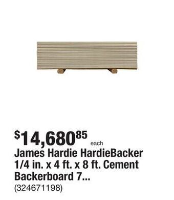 The Home Depot James hardie hardiebacker 1/4 in. x 4 ft. x 8 ft. cement backerboard 750 sheets offer