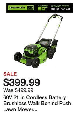 Tractor Supply Company 60v 21 in cordless battery brushless walk behind push lawn mower with 5.0 ah battery & charger, 2531602vt offer