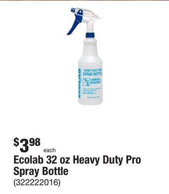 The Home Depot Ecolab 32 oz heavy duty pro spray bottle offer