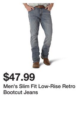 Tractor Supply Company Men's slim fit low-rise retro bootcut jeans offer