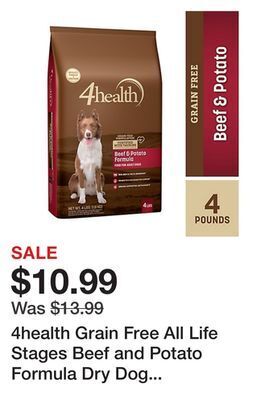 Tractor Supply Company 4health grain free all life stages beef and potato formula dry dog food offer