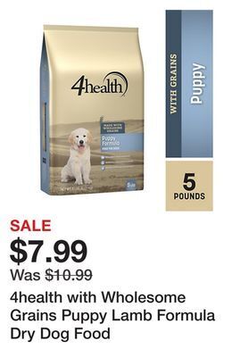 Tractor Supply Company 4health with wholesome grains puppy lamb formula dry dog food offer