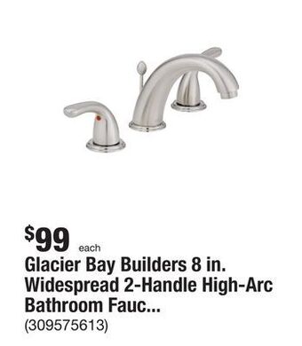 The Home Depot Glacier bay builders 8 in. widespread 2-handle high-arc bathroom faucet in brushed nickel offer