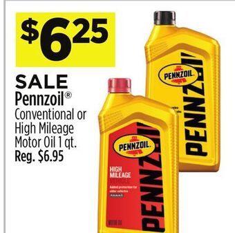 Dollar General Pennzoil® conventional or high mileage motor oil offer