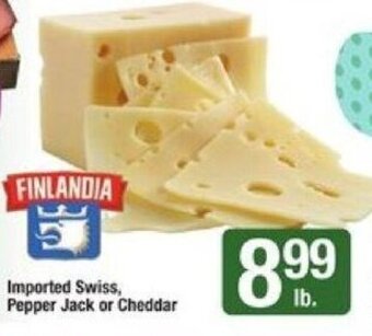 Shaw's Imported Swiss Pepper Jack or Cheddar offer