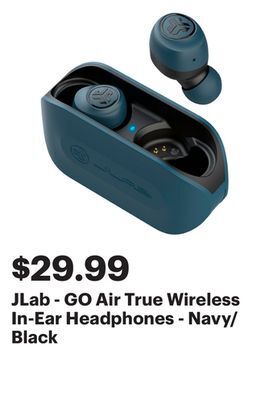 Best Buy Jlab - go air true wireless in-ear headphones - navy/black offer