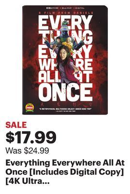 Best Buy Everything everywhere all at once [includes digital copy] [4k ultra hd blu-ray/blu-ray] [2022] offer