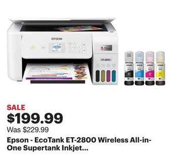 Best Buy Epson - ecotank et-2800 wireless all-in-one supertank inkjet printer - white offer