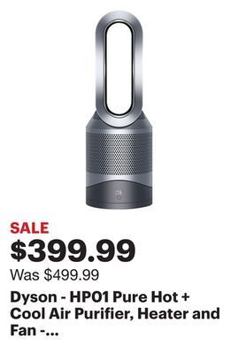 Best Buy Dyson - hp01 pure hot + cool air purifier, heater and fan - iron/silver offer