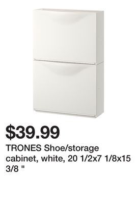 Ikea Trones shoe/storage cabinet, white, 20 1/2x7 1/8x15 3/8 offer