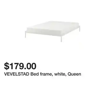 Ikea Vevelstad bed frame, white, queen offer